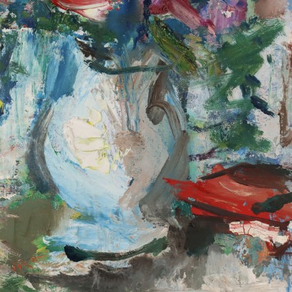 arte, arte italiana, pittura novecento italiana,Dipinto Firmato Luciano Albertini ,Fiori,Luciano Albertini