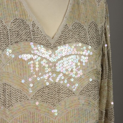 Vintage Kleid Seide Gr. L Indien 1970er-80er Jahre