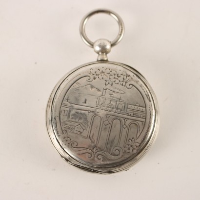 antiquariato, orologio, antiquariato orologio, orologio antico, orologio antico italiano, orologio di antiquariato, orologio neoclassico, orologio del 800, orologio a pendolo, orologio da parete,Orologio da Tasca in Argento