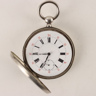 antiquariato, orologio, antiquariato orologio, orologio antico, orologio antico italiano, orologio di antiquariato, orologio neoclassico, orologio del 800, orologio a pendolo, orologio da parete,Orologio da Tasca in Argento