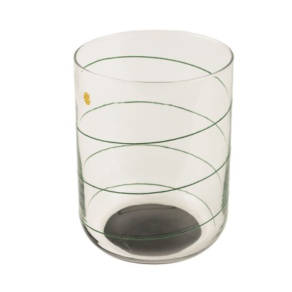 Vase Glass and Serpentine Marble Italy 1980s