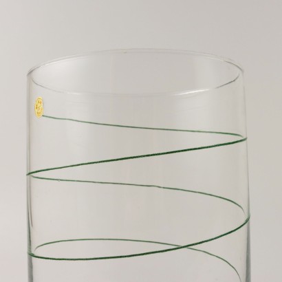 Vase Glass and Serpentine Marble Italy 1980s