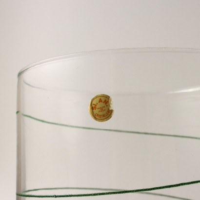 Vase Glass and Serpentine Marble Italy 1980s