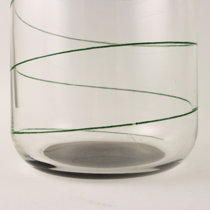 Vase Glass and Serpentine Marble Italy 1980s