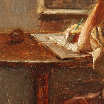 art, art italien, peinture italienne du XIXe siècle,Peinture attribuée à Haynes King,La lettre d'amour,Haynes King,La lettre d'amour,Haynes King