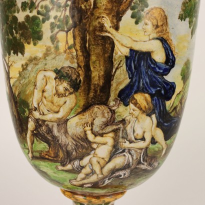 antiquariato, vaso, antiquariato vasi, vaso antico, vaso antico italiano, vaso di antiquariato, vaso neoclassico, vaso del 800,Vaso con Coperchio in Ceramica Maiolicat