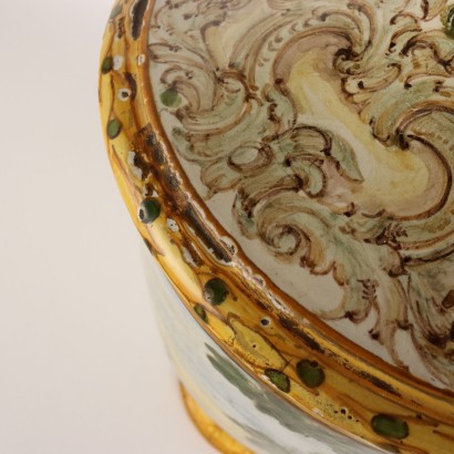 antiquariato, vaso, antiquariato vasi, vaso antico, vaso antico italiano, vaso di antiquariato, vaso neoclassico, vaso del 800,Vaso con Coperchio in Ceramica Maiolicat