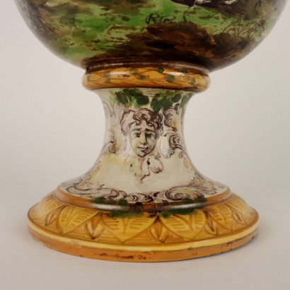 antiquariato, vaso, antiquariato vasi, vaso antico, vaso antico italiano, vaso di antiquariato, vaso neoclassico, vaso del 800,Vaso con Coperchio in Ceramica Maiolicat