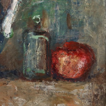 arte, arte italiana, pittura novecento italiana,Dipinto con Natura morta di Luciano Al,Natura morta con brocca zucche e bott,Luciano Albertini,Natura morta con brocca zucche e bott,Luciano Albertini