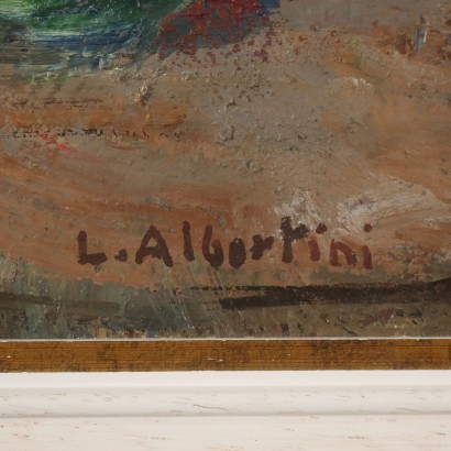 arte, arte italiana, pittura novecento italiana,Dipinto con Natura morta di Luciano Al,Natura morta con brocca zucche e bott,Luciano Albertini,Natura morta con brocca zucche e bott,Luciano Albertini