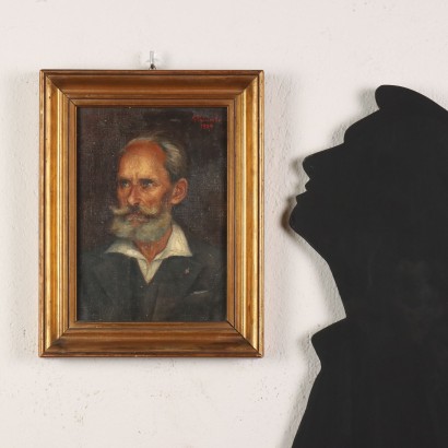 arte, arte italiano, pintura italiana del siglo XX,Pintura de Michele Plumbo,Retrato de Francesco Salvini,Michele Palumbo,Michele Palumbo