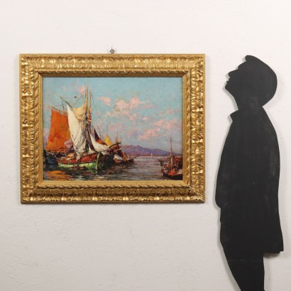 Kunst, italienische Kunst, italienische Malerei des 19. Jahrhunderts, Gemälde von Pierre-Paul Emiot, Mittelmeerblick, Pierre-Paul Emiot, Pierre-Paul Emiot