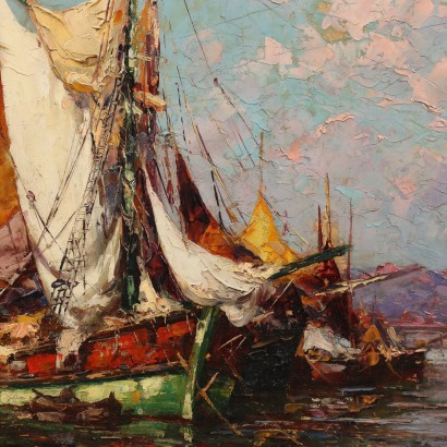 Kunst, italienische Kunst, italienische Malerei des 19. Jahrhunderts, Gemälde von Pierre-Paul Emiot, Mittelmeerblick, Pierre-Paul Emiot, Pierre-Paul Emiot