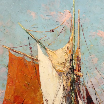 Kunst, italienische Kunst, italienische Malerei des 19. Jahrhunderts, Gemälde von Pierre-Paul Emiot, Mittelmeerblick, Pierre-Paul Emiot, Pierre-Paul Emiot