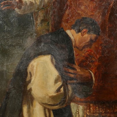 Kunst, italienische Kunst, italienische Malerei des 20. Jahrhunderts, Gemälde mit dem gekreuzigten Christus und Heiligen