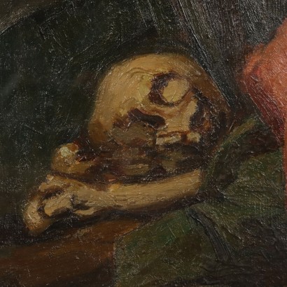 Kunst, italienische Kunst, italienische Malerei des 20. Jahrhunderts, Gemälde mit dem gekreuzigten Christus und Heiligen