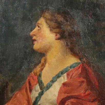 Kunst, italienische Kunst, italienische Malerei des 20. Jahrhunderts, Gemälde mit dem gekreuzigten Christus und Heiligen