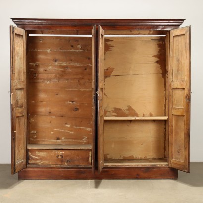 Antiquitäten, Kleiderschrank, Kleiderschrank Antiquitäten, antiker Kleiderschrank, antiker italienischer Kleiderschrank, antiker Kleiderschrank, neoklassizistischer Kleiderschrank, Kleiderschrank aus dem 19. Jahrhundert, Kleiderschrank Carlo X