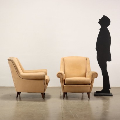 Paar Sessel Vintage Feder und Schaum der 1960er Jahre