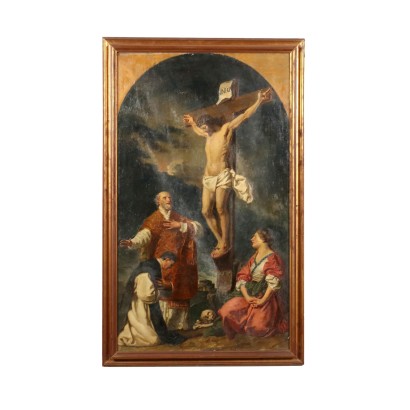 Bemalt mit dem gekreuzigten Christus und den Heiligen