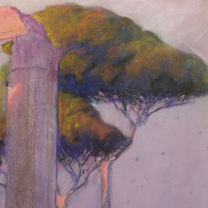 arte, arte italiano, pintura italiana del siglo XIX,Pintura de Arild Rosenkrantz,Vistazo de un templo en ruinas,Arild Rosenkrantz,Arild Rosenkrantz
