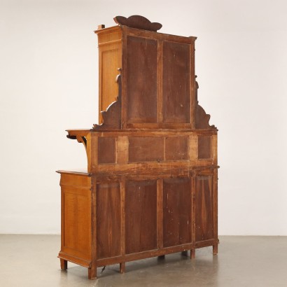 antiquariato, credenza, antiquariato credenza, credenza antica, credenza antica italiana, credenza di antiquariato, credenza neoclassica, credenza del 800,Credenza Liberty in Rovere con Alzata