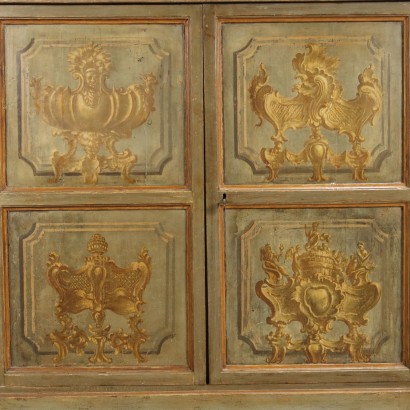 Antiquitäten, Sideboard, Sideboard Antiquitäten, antikes Sideboard, antikes italienisches Sideboard, antikes Sideboard, neoklassizistisches Sideboard, Sideboard aus dem 19. Jahrhundert, großes Sideboard aus lackiertem Holz