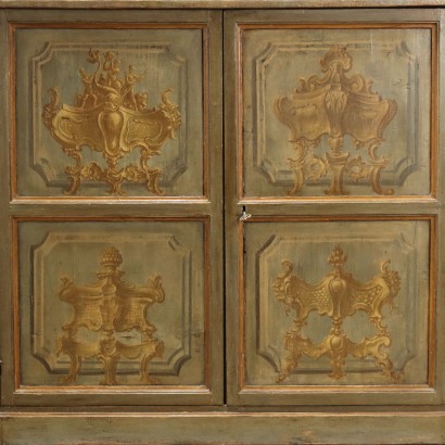 Antiquitäten, Sideboard, Sideboard Antiquitäten, antikes Sideboard, antikes italienisches Sideboard, antikes Sideboard, neoklassizistisches Sideboard, Sideboard aus dem 19. Jahrhundert, großes Sideboard aus lackiertem Holz