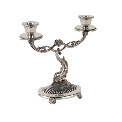 Kandelaber aus Silber Bausi Manifaktur Italien XX Jhd