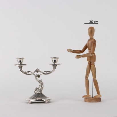 Kandelaber aus Silber Bausi Manifaktur Italien XX Jhd
