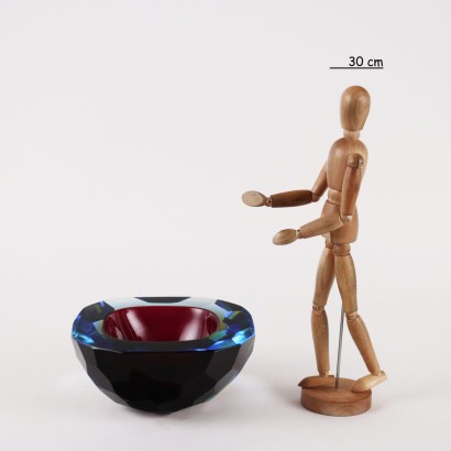 moderne Kunst, Design moderne Kunst, Objekte, moderne Kunstobjekte, moderne Kunstobjekte, italienische Objekte, Vintage-Objekte, 60er-Jahre-Objekte, 60er-Design-Objekte, Sommerso Glasschale