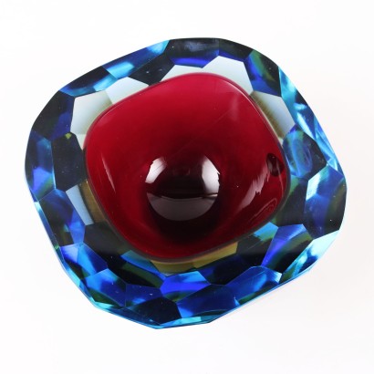 moderne Kunst, Design moderne Kunst, Objekte, moderne Kunstobjekte, moderne Kunstobjekte, italienische Objekte, Vintage-Objekte, 60er-Jahre-Objekte, 60er-Design-Objekte, Sommerso Glasschale