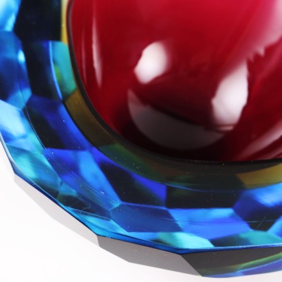 moderne Kunst, Design moderne Kunst, Objekte, moderne Kunstobjekte, moderne Kunstobjekte, italienische Objekte, Vintage-Objekte, 60er-Jahre-Objekte, 60er-Design-Objekte, Sommerso Glasschale