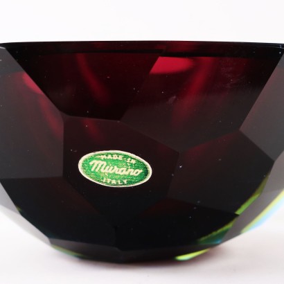 moderne Kunst, Design moderne Kunst, Objekte, moderne Kunstobjekte, moderne Kunstobjekte, italienische Objekte, Vintage-Objekte, 60er-Jahre-Objekte, 60er-Design-Objekte, Sommerso Glasschale