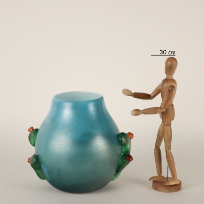 moderne Kunst, Design moderne Kunst, Vase, moderne Kunstvase, moderne Kunstvase, italienische Vase, Vintage-Vase, 60er-Jahre-Vase, 60er-Design-Vase, Glasvase