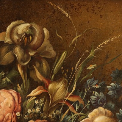 Kunst, italienische Kunst, italienische Malerei des 19. Jahrhunderts, Gemälde signiert Josef Osbeck, Stillleben mit Blumen, Josef Osbeck, Josef Osbeck