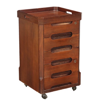 Kleine Kommode mit Rollen Holz Italien 1960er Jahre