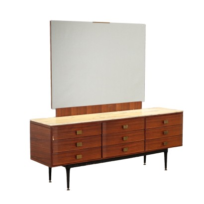 Kommode mit Spiegel Exotisches Holz Italien der 1950er-60er Jahre