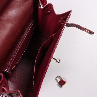 Vintage Handtasche aus Rotem Reptilleder der 1970er Jahre