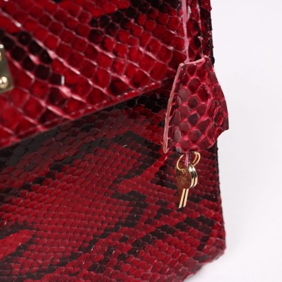 Vintage Handtasche aus Rotem Reptilleder der 1970er Jahre