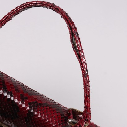 Vintage Handtasche aus Rotem Reptilleder der 1970er Jahre