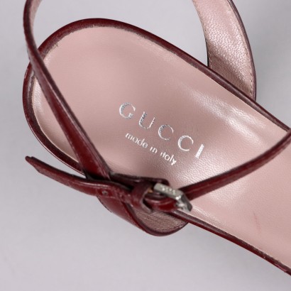 Vintage Gucci Sandalen aus Bordeaux Leder N. 35