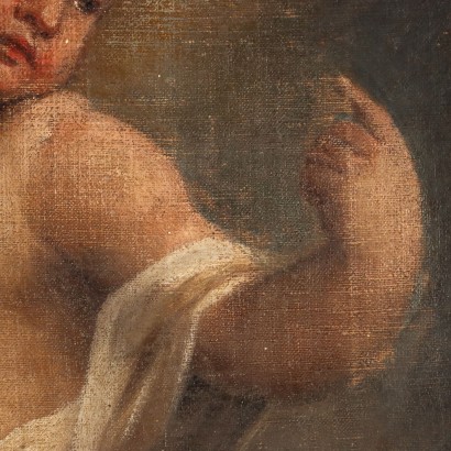 art, Italian art, ancient Italian painting,Painting with haloed putto on cloud