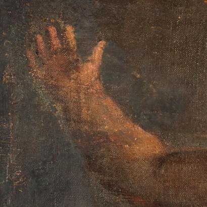 art, Italian art, ancient Italian painting,Painting with haloed putto on cloud