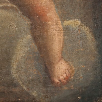 art, Italian art, ancient Italian painting,Painting with haloed putto on cloud
