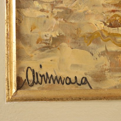 Kunst, italienische Kunst, italienische Malerei des 20. Jahrhunderts, Gemälde von Ambrogio Vismara, Rustico in Valle d'Ayas, Ambrogio Vismara, Ambrogio Vismara