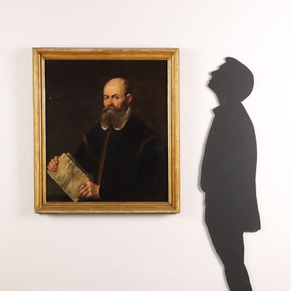 Kunst, italienische Kunst, alte italienische Malerei,Malerei mit männlichem Porträt des XVII%2,Malerei mit männlichem Porträt des XVII%2