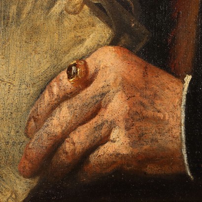 Kunst, italienische Kunst, alte italienische Malerei,Malerei mit männlichem Porträt des XVII%2,Malerei mit männlichem Porträt des XVII%2