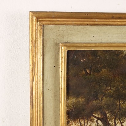arte, arte italiana, pittura ottocento italiana,Dipinto di Giacomo Micheroux,Paesaggio Campano con Figure ed Edifici,Giacomo Micheroux,Giacomo Micheroux,Giacomo Micheroux