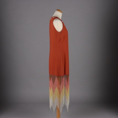 Abito Vintage Arancione Ricamato
